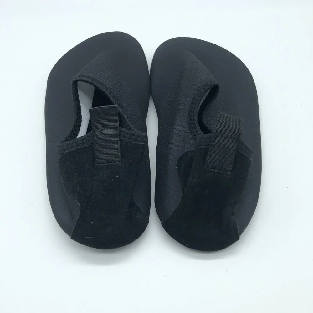 Boys Girls Water Shoes Slippers Slip On Fabric Black Lightweight 36/37 US 1/2